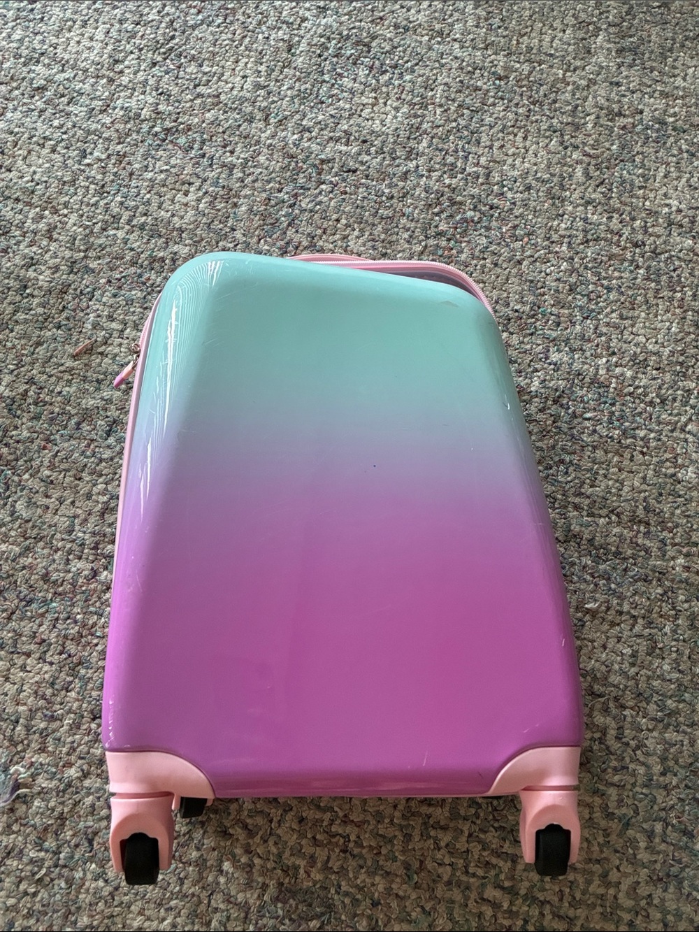 Gradient Pink to Aqua Hard Shell Carry-On Luggage